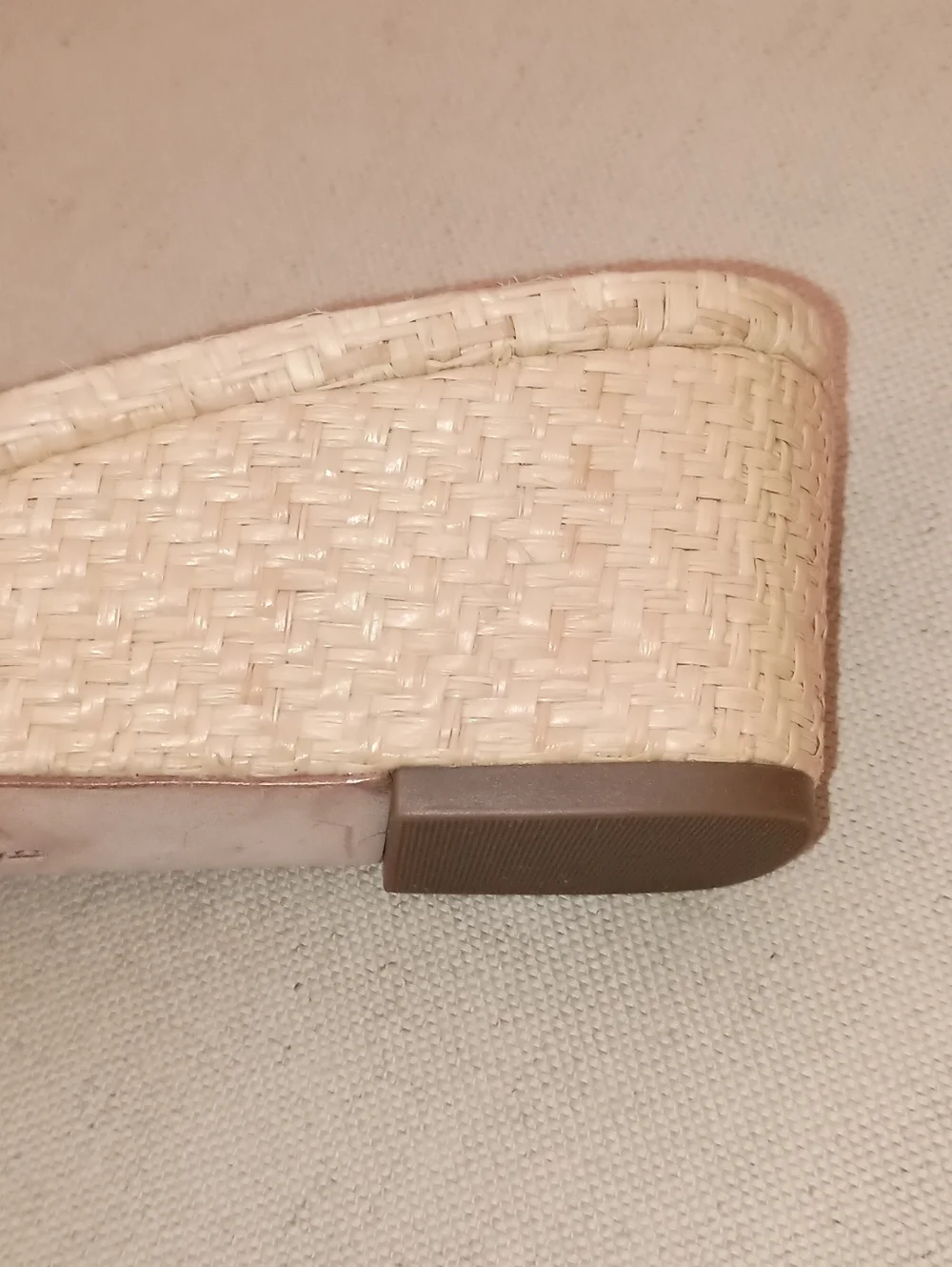 Loeffler Randal Twilly Wedge Slides Natural Straw Raffia Size 8.5 - Picture 3 of 13